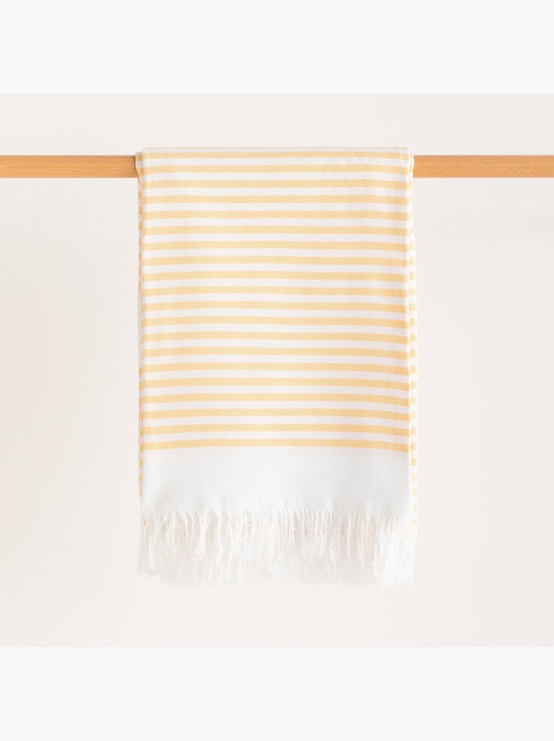 Serviette paréo de plage, tissu en relief, fouta - Gamusi. Jaune - Kiabi