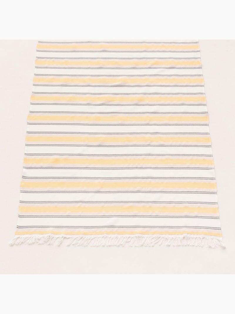 Serviette paréo de plage, tissu en relief, fouta - Gamusi. Jaune - Kiabi