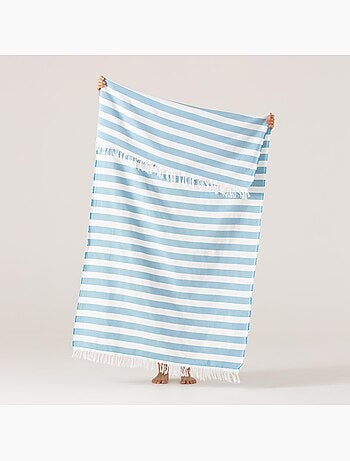 Serviette paréo de plage, tissu en relief, fouta - Gamusi.