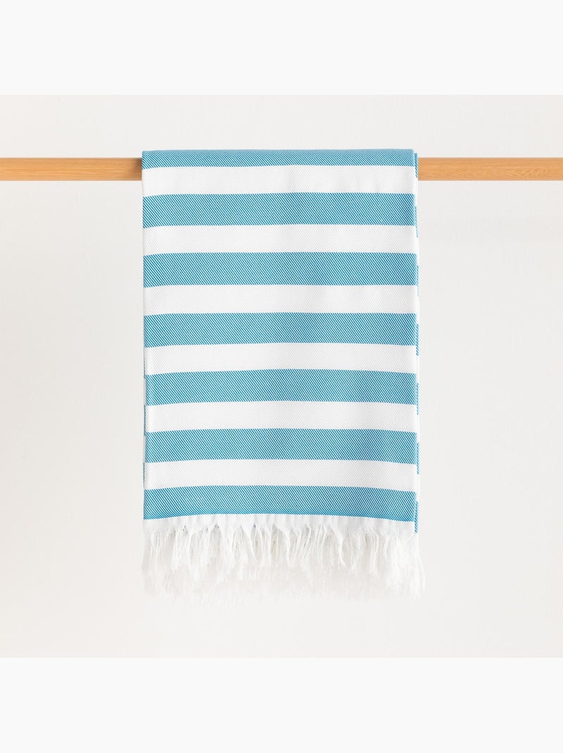 Serviette paréo de plage, tissu en relief, fouta - Gamusi. Turquoise - Kiabi