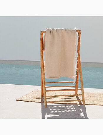 Serviette paréo de plage, tissu en relief, fouta - Gamusi.