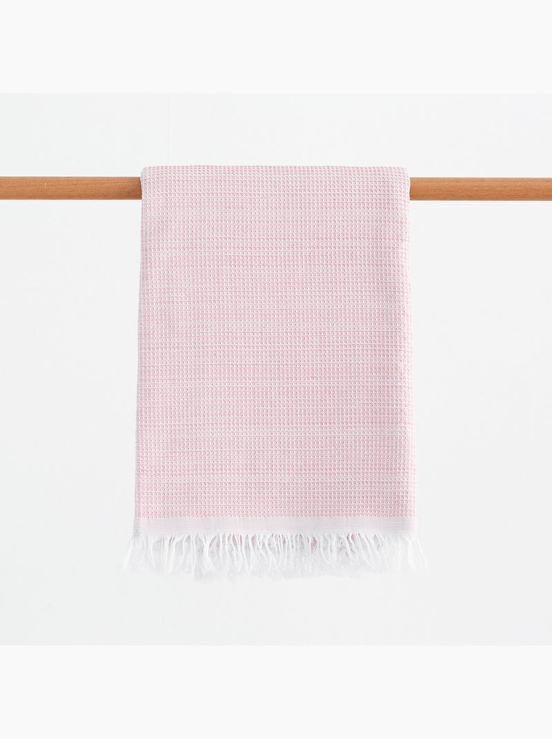 Serviette paréo de plage, tissu nid d’abeille, fouta - Gamusi. Rose - Kiabi