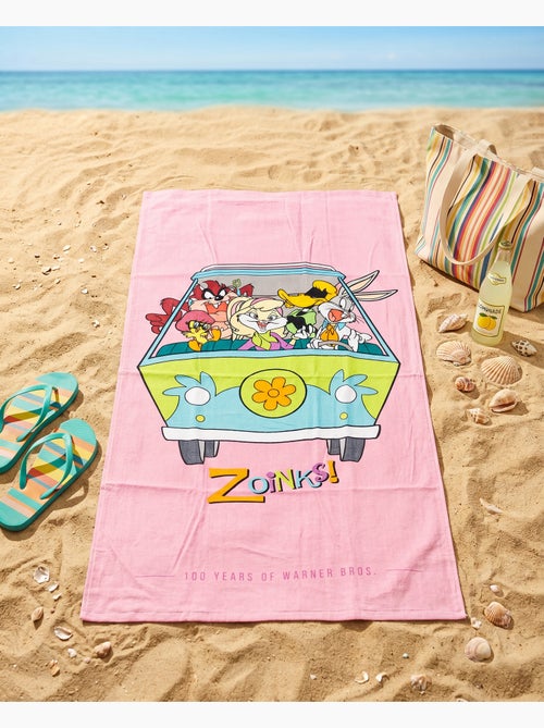 Serviette Plage Looney Tunes Warner Bros. 100 ans 70x140cm – Édition Collector – 100% Coton - Kiabi