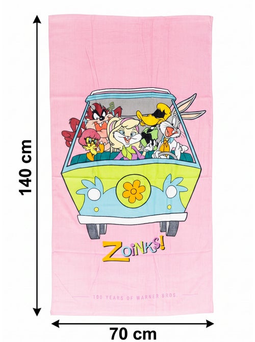 Serviette Plage Looney Tunes Warner Bros. 100 ans 70x140cm – Édition Collector – 100% Coton - Kiabi