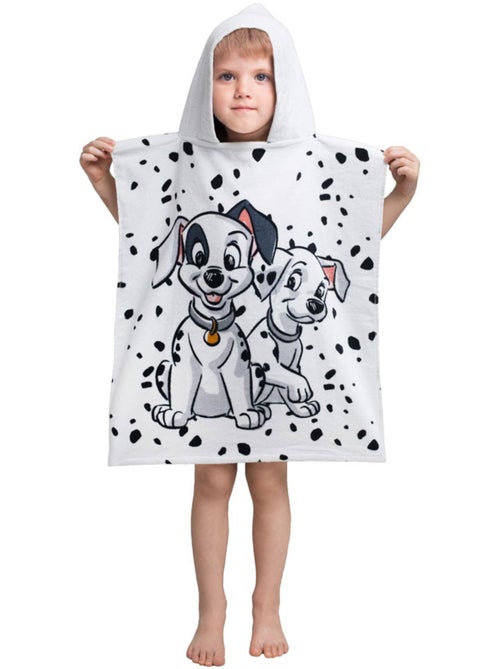 Serviette Poncho à Capuche 101 Dalmatiens 50x115 cm - Cape de bain coton - Kiabi
