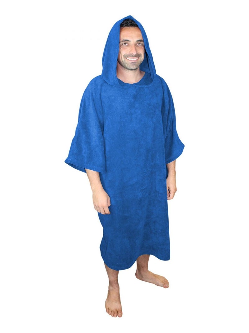 Serviette poncho de bain ou de plage - Adulte - Vivezen Bleu - Kiabi