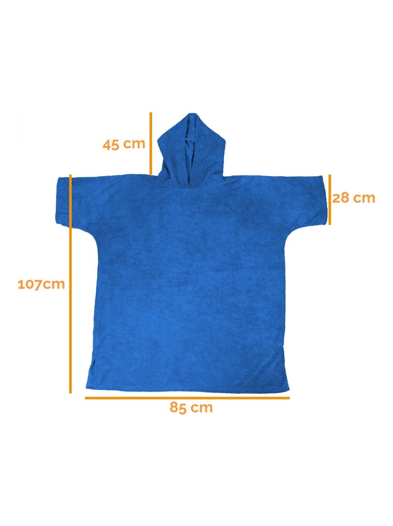 Serviette poncho de bain ou de plage - Adulte - Vivezen Bleu - Kiabi