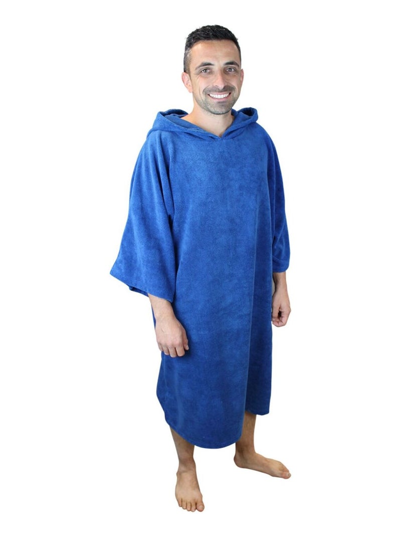 Serviette poncho de bain ou de plage - Adulte - Vivezen Bleu - Kiabi