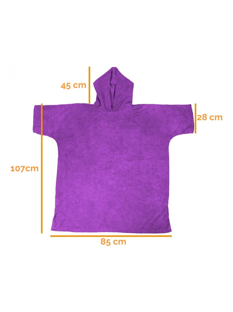 Serviette poncho de bain ou de plage - Adulte - Vivezen Violet - Kiabi