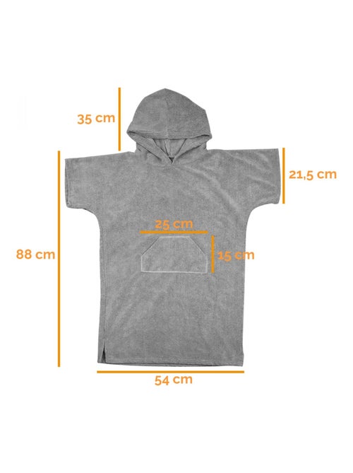 Serviette poncho de bain ou de plage avec poche - Enfant - Vivezen - Kiabi