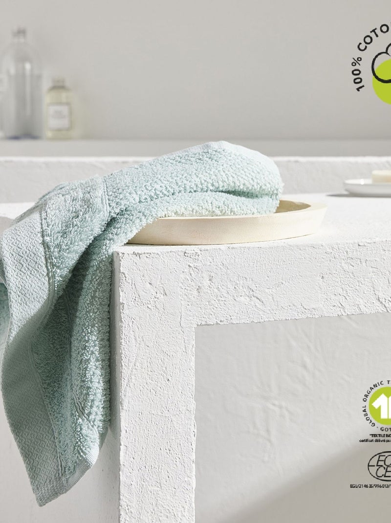 Serviette pour invité - 100% coton BIO Vert - Kiabi