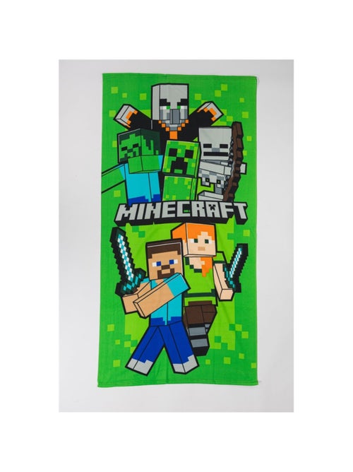 Serviette Vert de Minecraft Steve et Alex contre Steve zombie, creeper, squelette, et evocateur - 1 - Kiabi Serviette Vert de Minecraft Steve et Alex contre Steve zombie, creeper, squelette, et evocateur - 1 - Kiabi