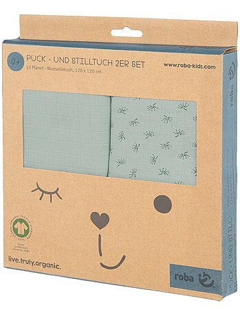 Serviettes d'allaitement en coton bio 2 pièces - ROBA 'lil planet'