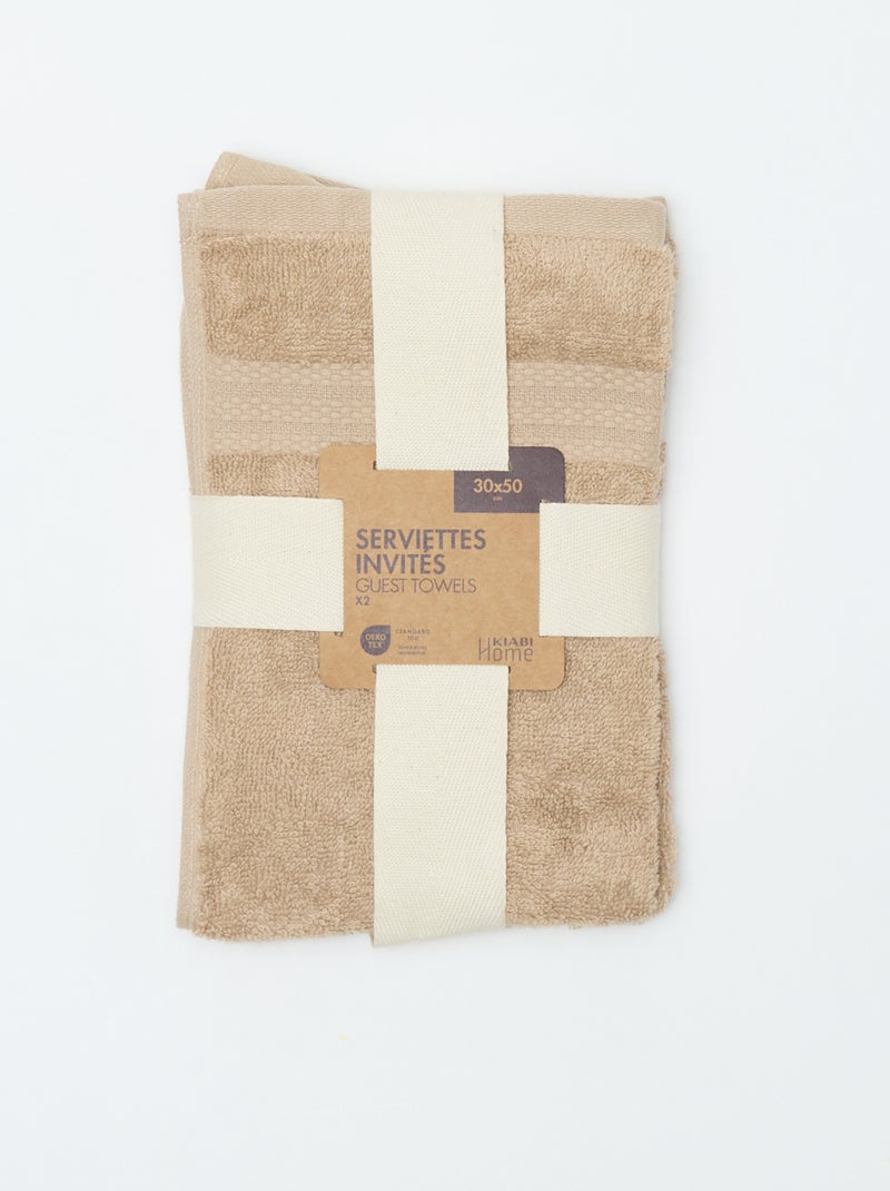 Serviettes invités 30 x 50 cm Beige - Kiabi