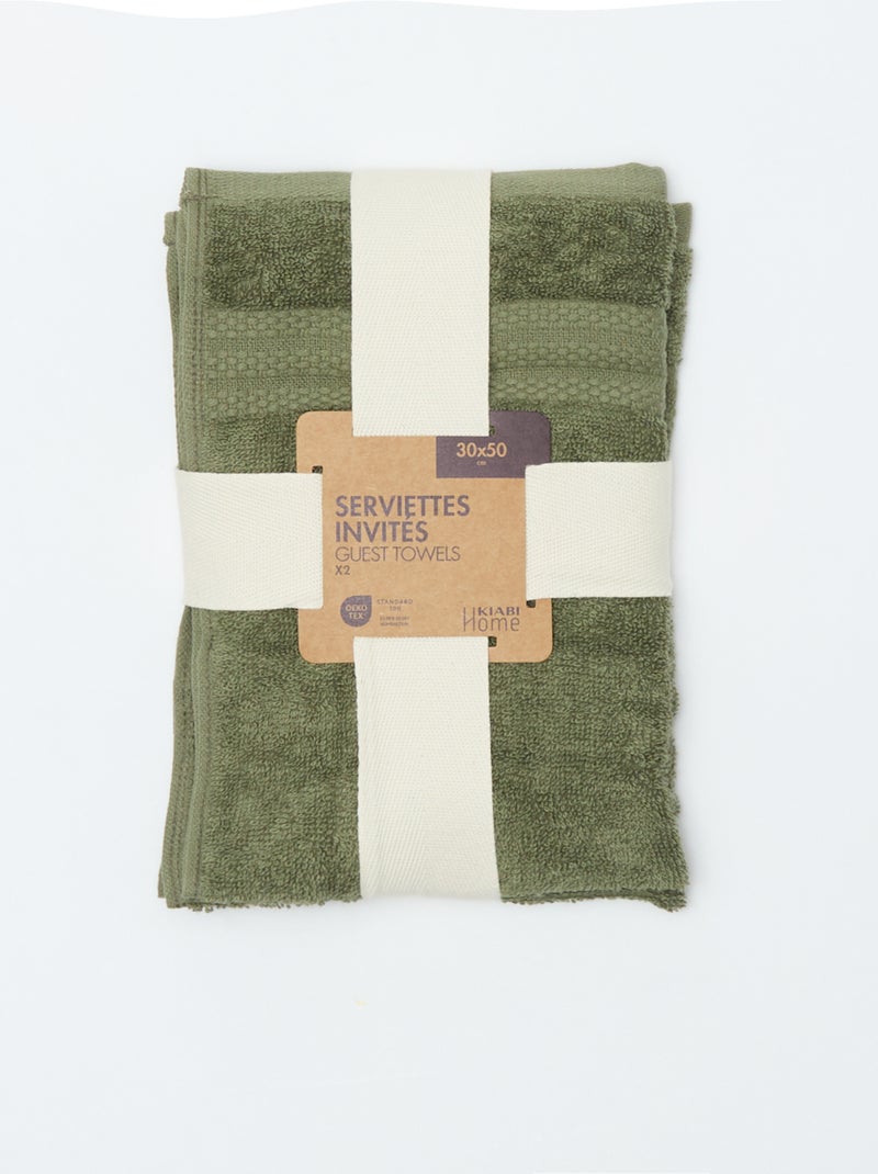 Serviettes invités 30 x 50 cm Vert - Kiabi