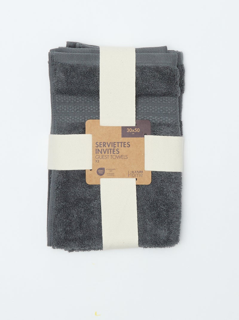 Serviettes invités (30x50 cm) - Kiabi Home Gris - Kiabi