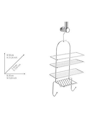 Serviteur de douche 3 tablettes et 2 crochets