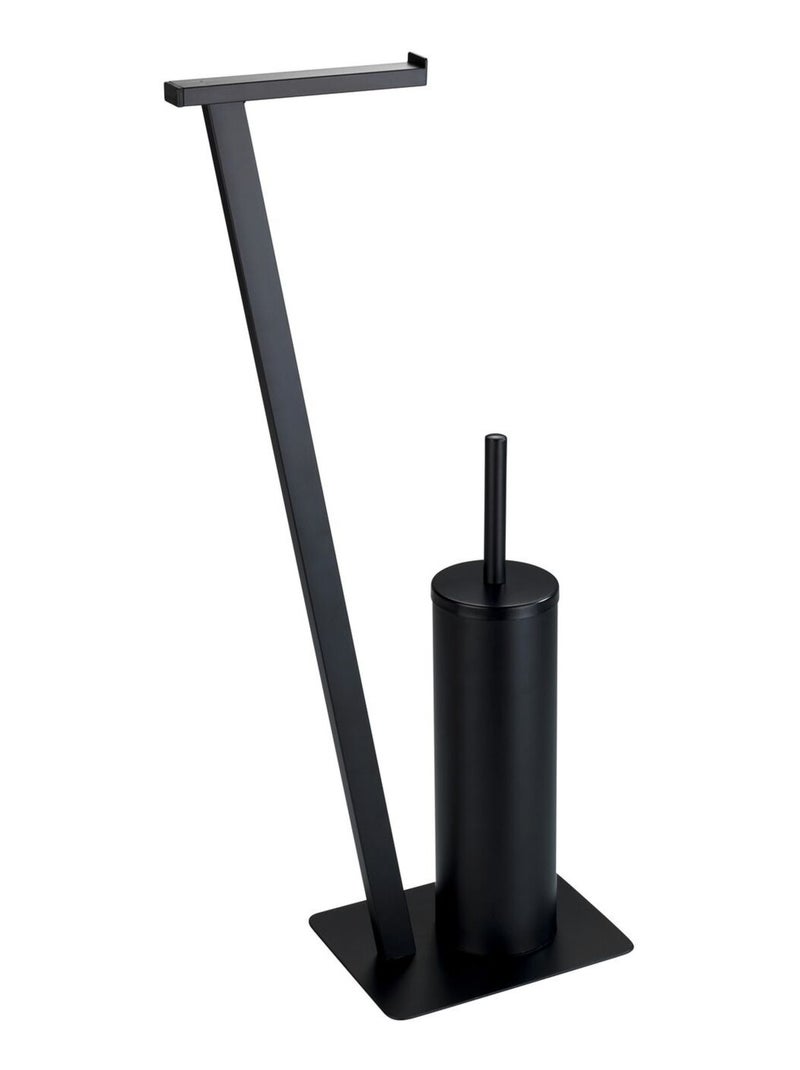 Serviteur WC 2 en 1 avec brosse et porte-rouleau LIRIO Noir - Kiabi