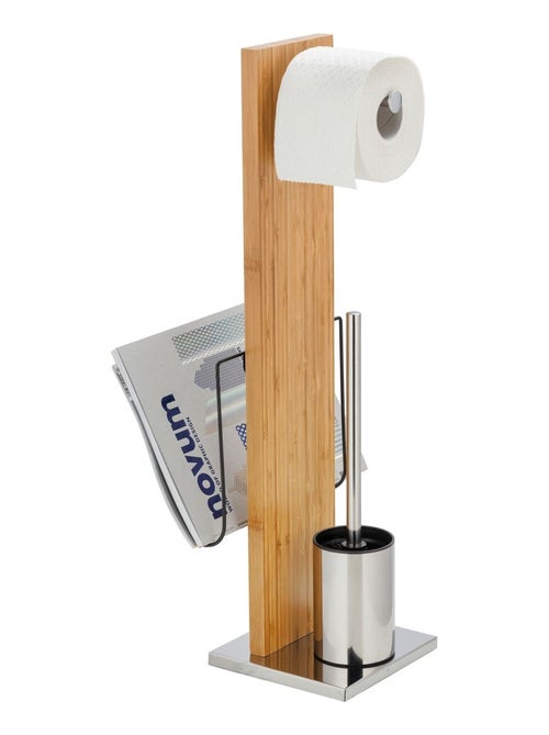 Serviteur WC 3 en 1 en bambou avec porte-rouleau et porte-journaux PORTOFINO - Kiabi