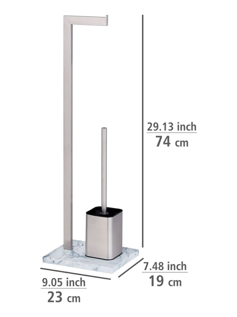 Serviteur WC Aprilia avec porte-rouleau et brosse à WC Argent - Kiabi