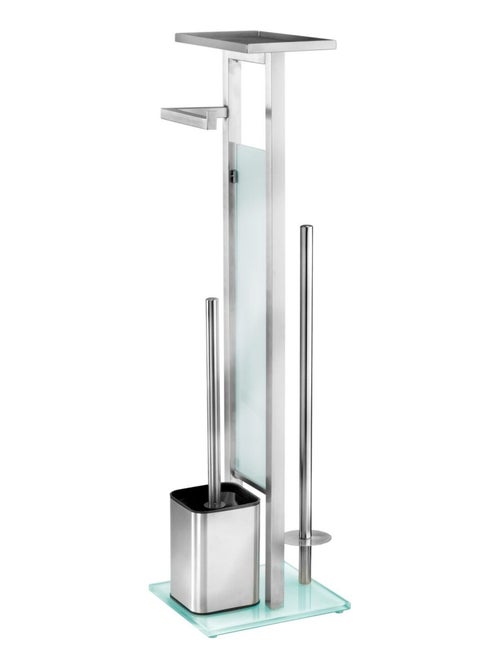 Serviteur WC design en inox avec base en verre DEBAR - Kiabi