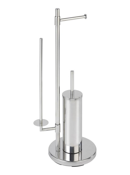 Serviteur WC design inox avec réserve papier et brosse NEO - Kiabi