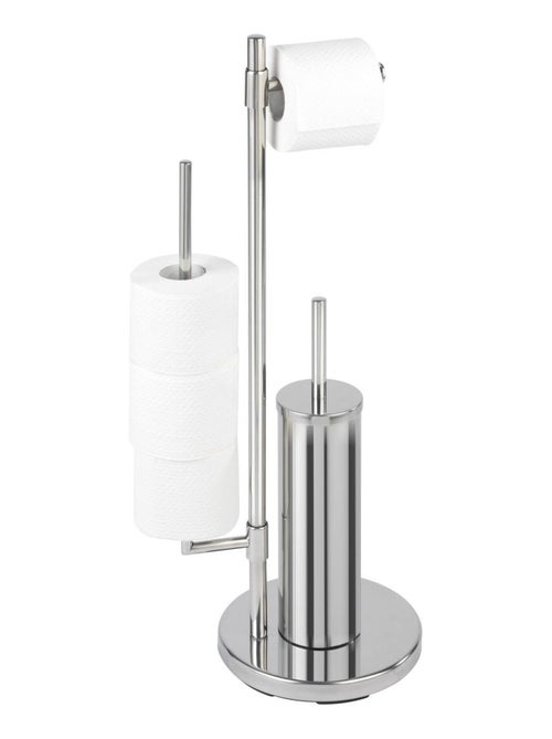 Serviteur WC design inox avec réserve papier et brosse NEO - Kiabi