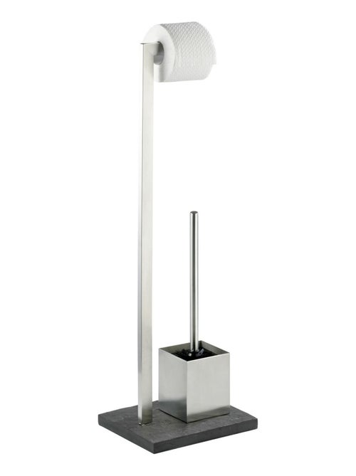 Serviteur WC effet ardoise avec porte-rouleau et brosse SLATE - Kiabi