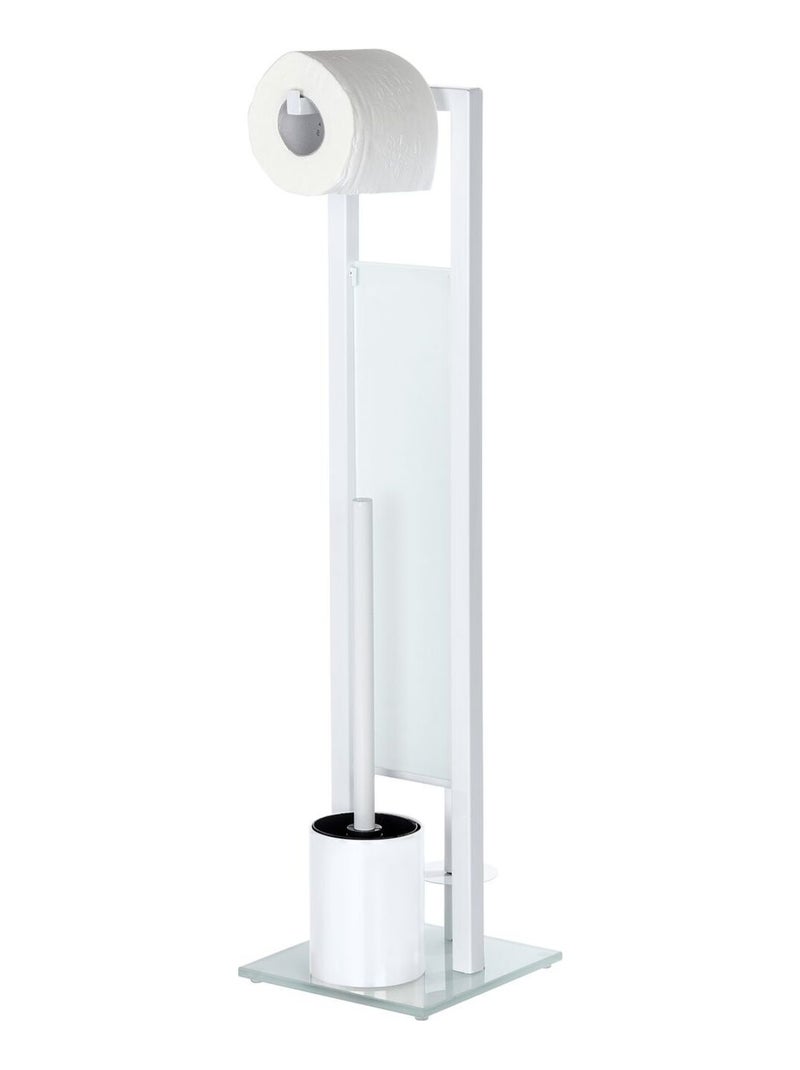 Serviteur WC en acier et verre RIVALTA Blanc - Kiabi