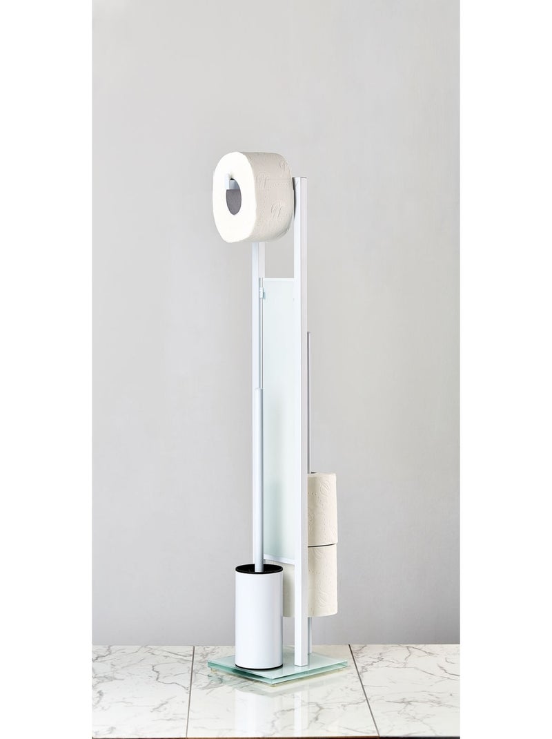 Serviteur WC en acier et verre RIVALTA Blanc - Kiabi