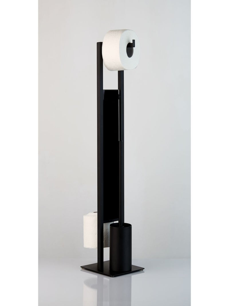 Serviteur WC en acier et verre RIVALTA Noir - Kiabi