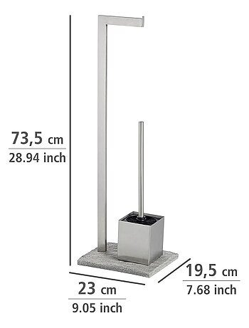 Serviteur WC en inox avec base effet GRANIT