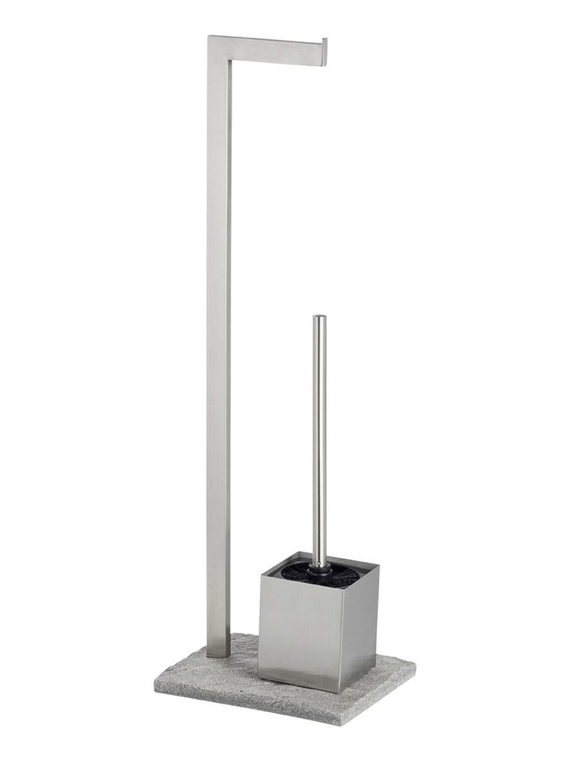 Serviteur WC en inox avec base effet GRANIT Gris - Kiabi