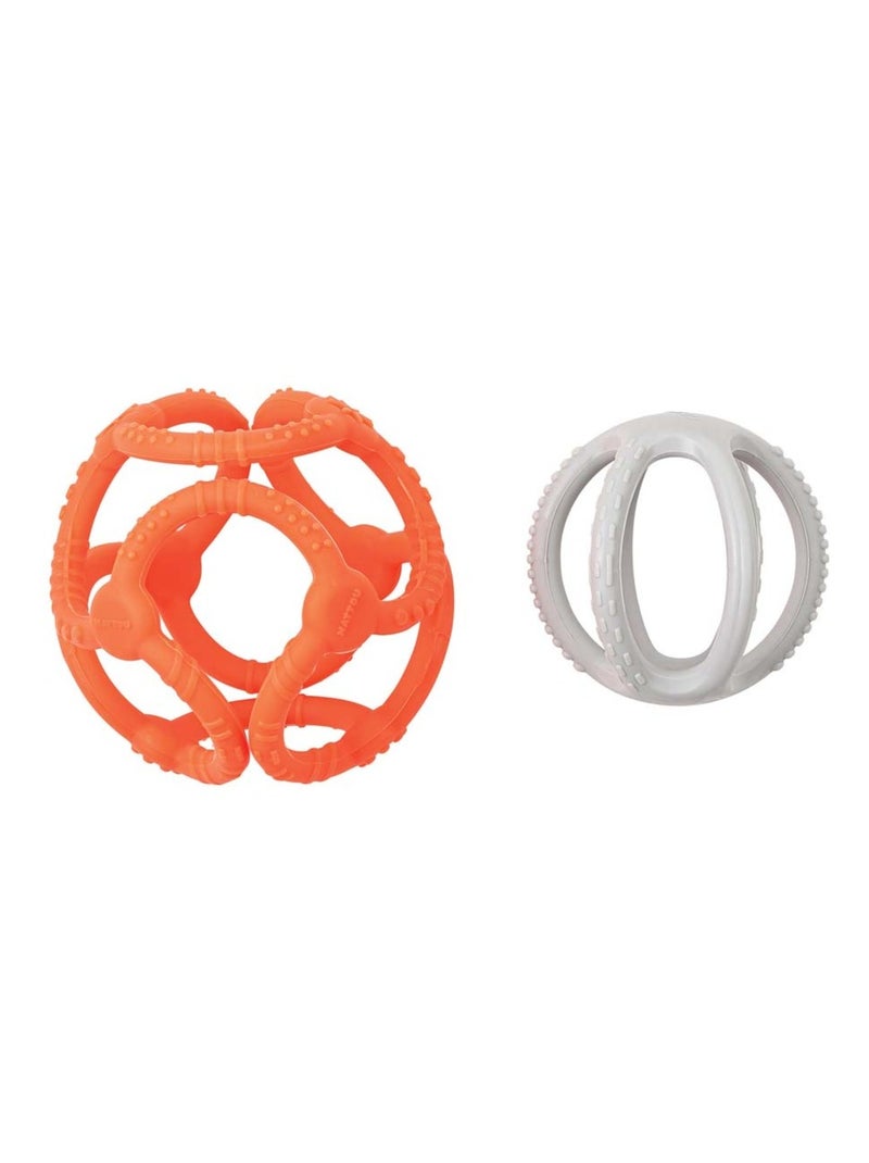 Set 2 balles silicone orange gris Orange - Kiabi