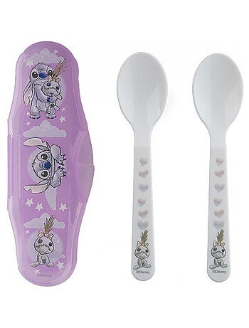 SET 2 CUILLÈRES AVEC BOÎTIER DE TRANSPORT LILO et STITCH