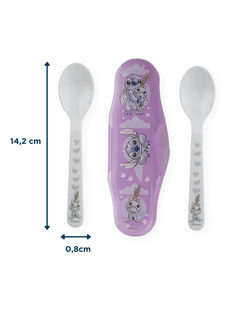 SET 2 CUILLÈRES AVEC BOÎTIER DE TRANSPORT LILO et STITCH Violet - Kiabi