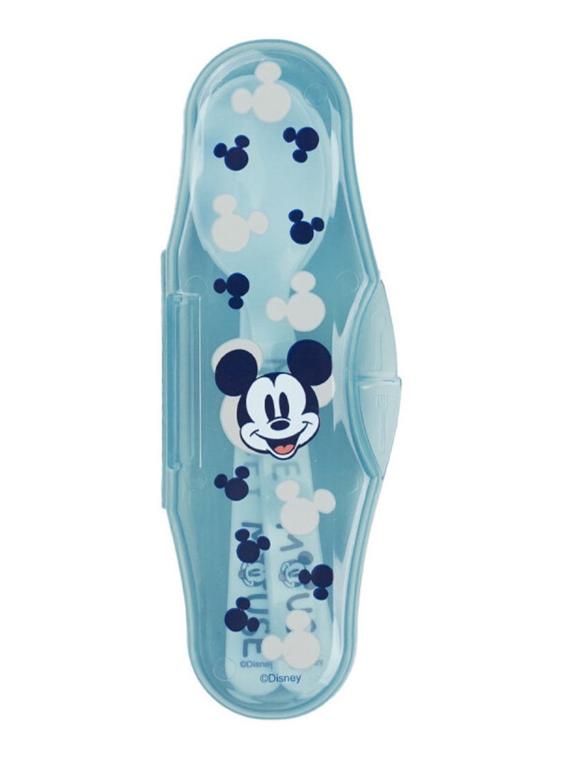 SET 2 CUILLERES AVEC BOITIER DE TRANSPORT MICKEY COLLECTOR Bleu - Kiabi