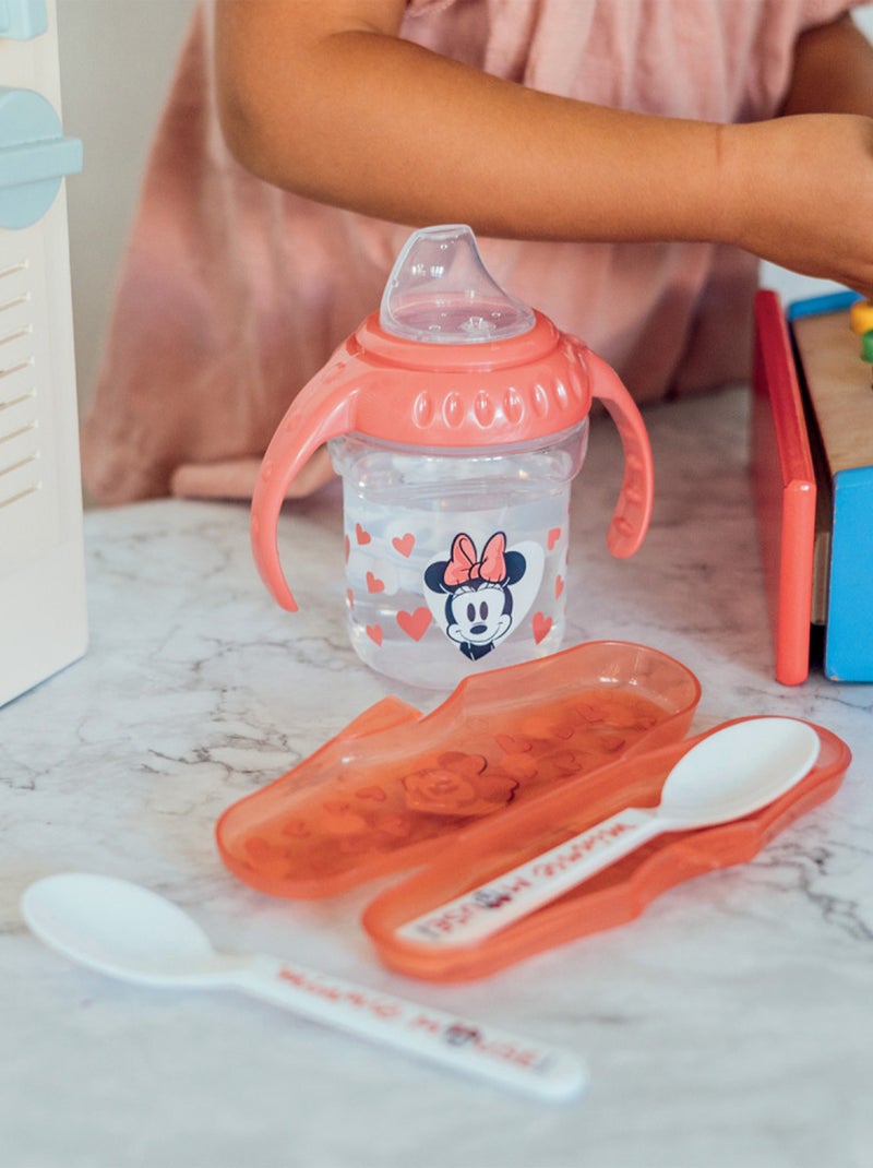 SET 2 CUILLERES AVEC BOITIER DE TRANSPORT MINNIE COLLECTOR Rose - Kiabi