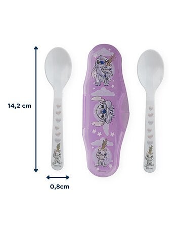 SET 2 CUILL?RES AVEC BO?TIER DE TRANSPORT LILO et STITCH