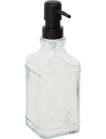 Set 2 distributeurs savon verre avec support acier BLACK EDITION