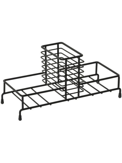 Set 2 distributeurs savon verre avec support acier BLACK EDITION - Kiabi