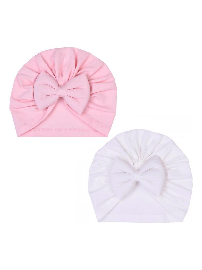 Set 2 pièces - Turban bébé , JADE Blanc Rose - Kiabi