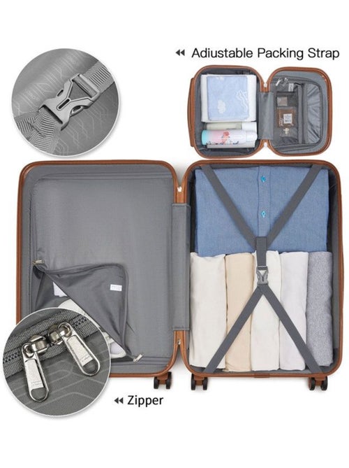 Set 2 valises - 51.5x38x21 cm abs 38 l tsa - kono - Kiabi Set 2 valises - 51.5x38x21 cm abs 38 l tsa - kono - Kiabi