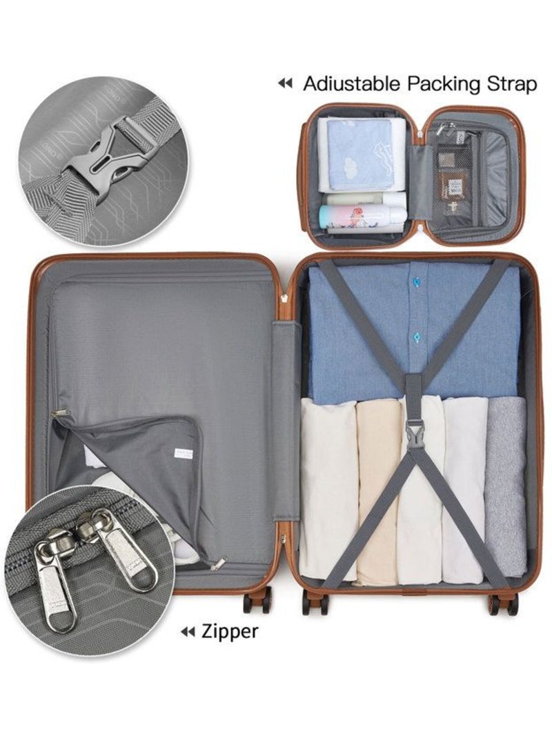 Set 2 valises - 51.5x38x21 cm abs 38 l tsa - kono Vert - Kiabi