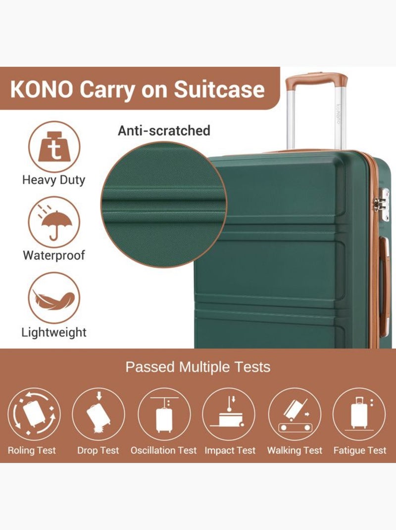 Set 2 valises - 51.5x38x21 cm abs 38 l tsa - kono Vert - Kiabi