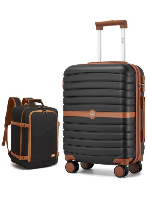 Set 2 valises - 55x40x30 cm rigide 36 l à code - kono - Kiabi Set 2 valises - 55x40x30 cm rigide 36 l à code - kono - Kiabi