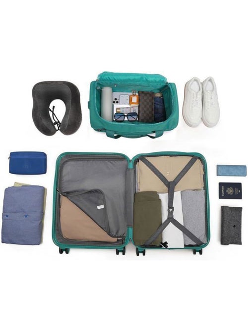 Set 2 valises - 65x44x25.5 cm abs 66 l tsa - kono - Kiabi Set 2 valises - 65x44x25.5 cm abs 66 l tsa - kono - Kiabi