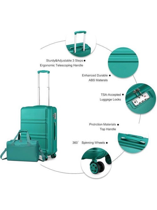 Set 2 valises - 65x44x25.5 cm abs 66 l tsa - kono - Kiabi Set 2 valises - 65x44x25.5 cm abs 66 l tsa - kono - Kiabi