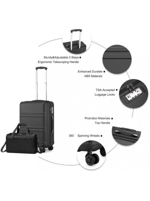 Set 2 valises - 65x44x25.5 cm abs 66 l tsa - kono - Kiabi Set 2 valises - 65x44x25.5 cm abs 66 l tsa - kono - Kiabi