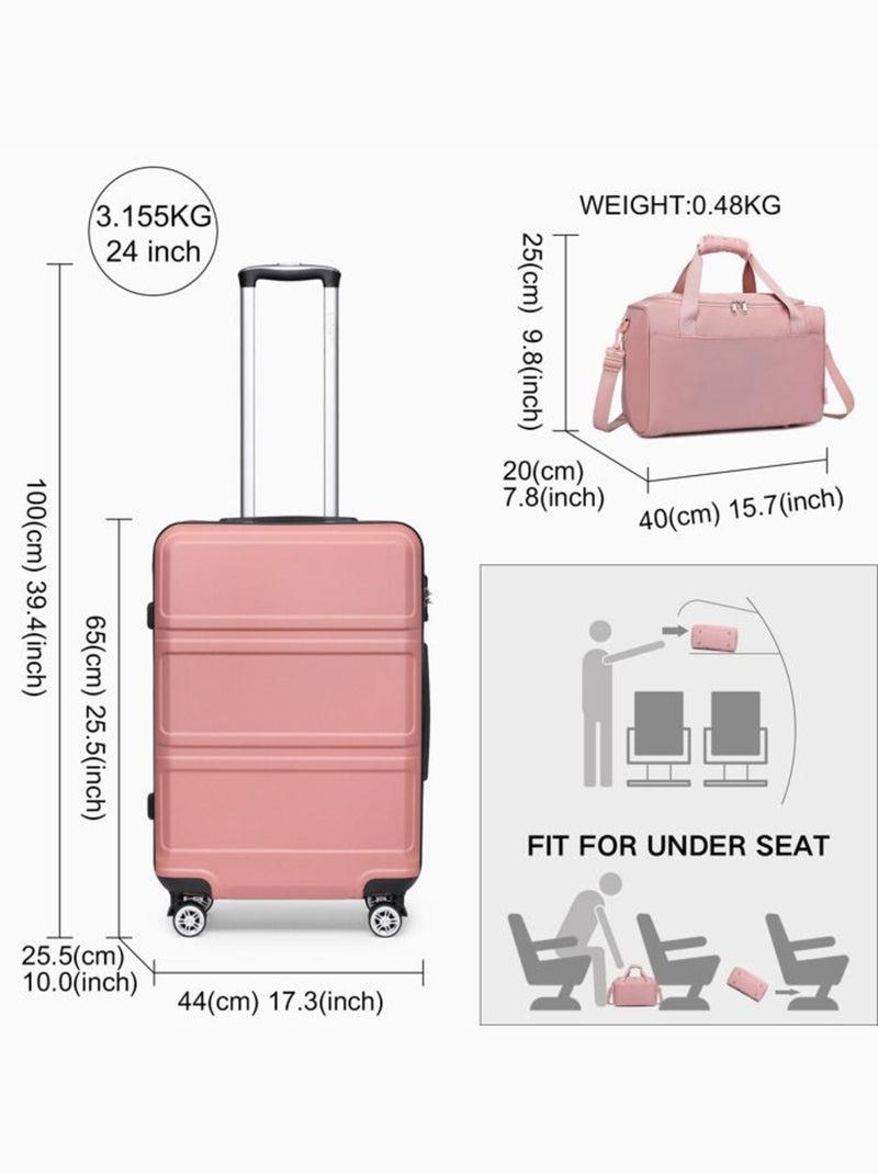 Set 2 valises - 65x44x25.5 cm abs 66 l tsa - kono Nude - Kiabi